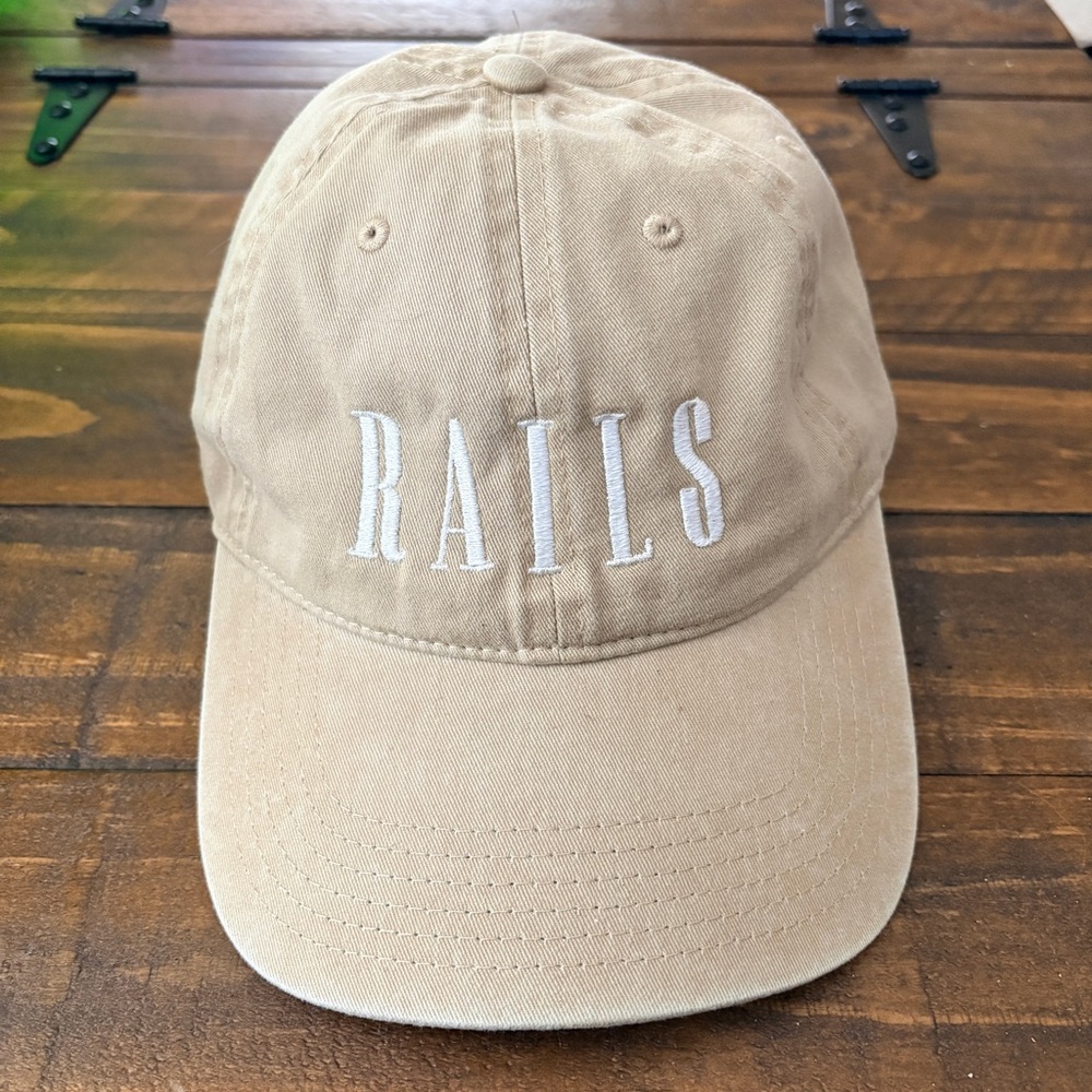 Rails Beige Cap with White Logo